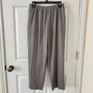 Alfred Dunner Tan Patterned Pull on Pants
